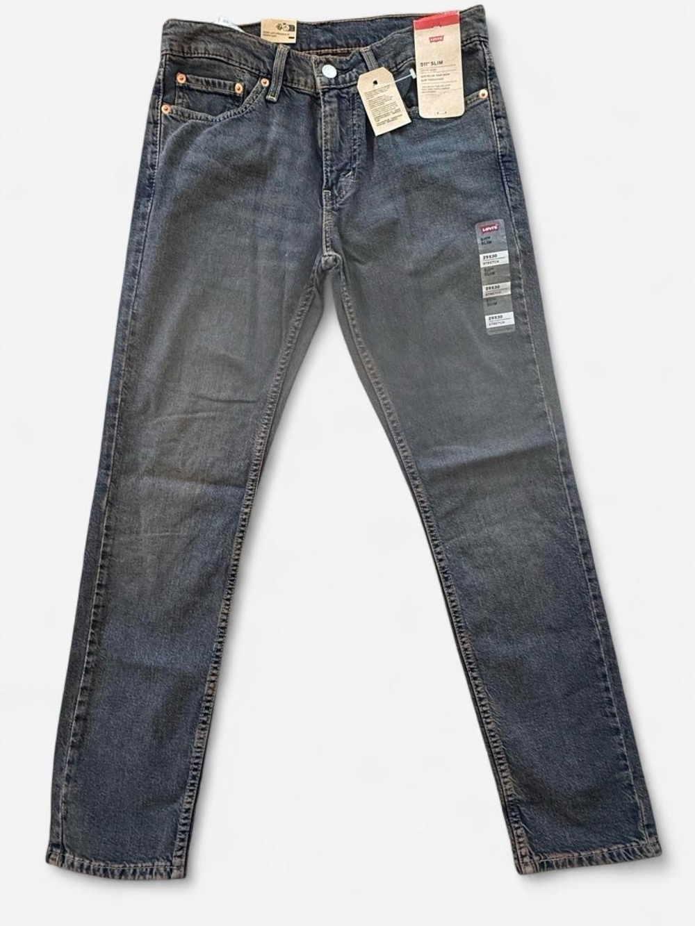 Levi’s 511 Slim Jeans Mens 29x30 Soak It In Grey Dark Wash Stretch NWT